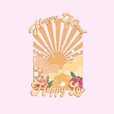 Mutlu Paskalyalar. Çiçek desenli vektör kartı ve 