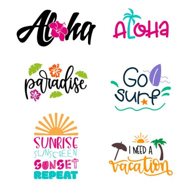 Yaz modası ya da tişört için tipografi çalışması.