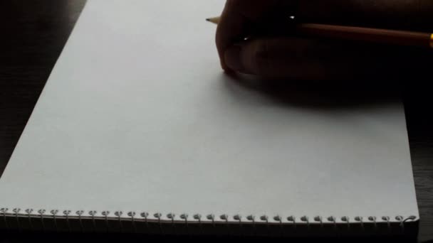 Hand Pencil Background Blank Sheet Nervous Artist Backdrop Daylight Window — Stockvideo