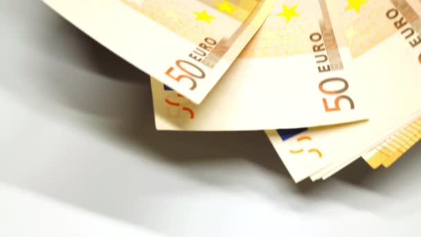 Пересчет Европейских Денег Евро Пересчет Денежных Средств Руки Считают Европейские — стоковое видео