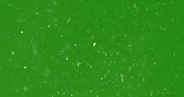 圣诞节黑色背景 雪片从顶部飘落 假日用彩色钥匙 — 图库视频影像