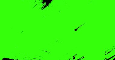 Soyut boya fırçası vuruşu şekli beyaz mürekkep akışı ve krom anahtar yeşil ekranda yıkanma, mürekkep sıçrama efekti alfa ile