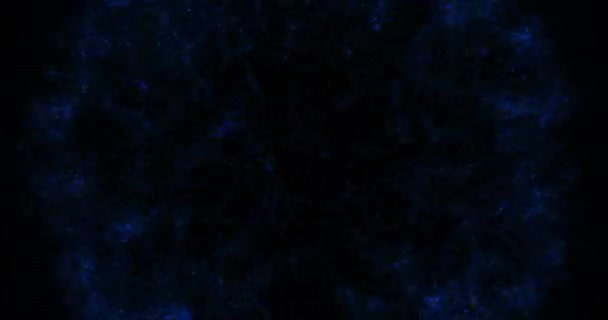 Siyah Arka Plan Üzerinde Soyut Kozmik Patlama Shockwave Mavi Enerji — Stok video