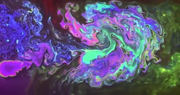 以旋涡为背景的多彩运动背景液体 多彩的抽象艺术 — 图库视频影像
