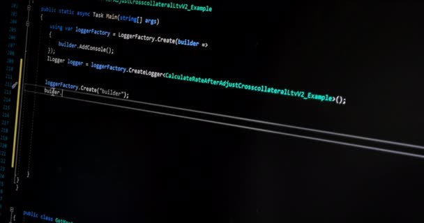 Programador Hacker Escreve Código Computador Notebook Tecnologia Segurança Cibernética — Vídeo de Stock