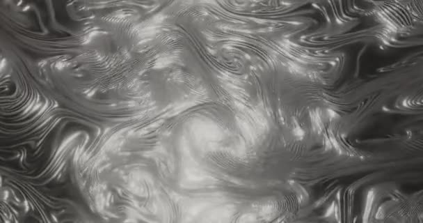 Абстрактное Серебро Движущейся Жидкости Заднего Плана Завихрениями Качестве Фона Роскошь — стоковое видео