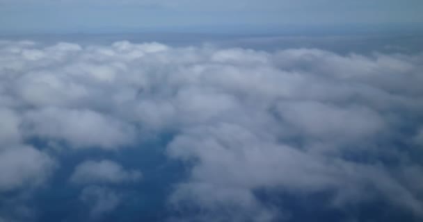Vista Superior Por Avión Nubes Blancas Concepto Vacaciones Invierno Con — Vídeos de Stock