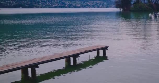 Annecy França Cais Perto Lago Annecy Chamado Como Venice Dos — Vídeo de Stock