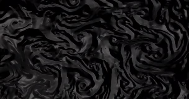 Abstract Black Satin Fabric Seamless Wave Background Silk Cloth Fluttering — Stock Video