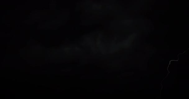 Trueno Rayo Grieta Efecto Superposición Pantalla Negra Blanco Negro Luz — Vídeo de stock