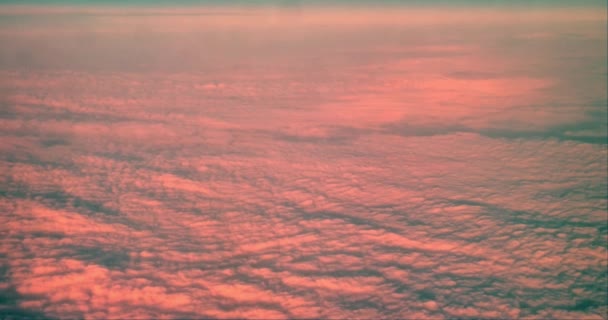 Vista Superior Por Avión Nubes Blancas Atardecer Concepto Vacaciones Con — Vídeos de Stock