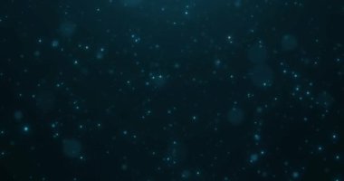 Bokeh 'le birlikte yüzen mavi, parıltılı Noel arkaplanı, altın bayram mutlu yıllar.