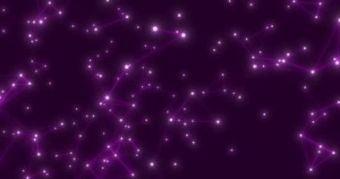 mor menekşe soyut arkaplan hareket katmanı noktalar ve çizgiler, teknoloji, sosyal ağlar, iletişim, iş, üçgenlerden oluşan yüzey, geleceksel ağ