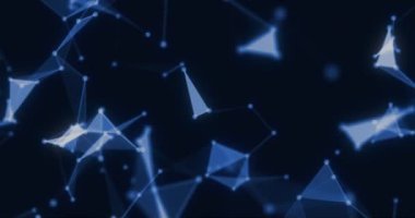 mavi soyut arkaplan hareket katmanı noktalar ve çizgiler, teknoloji, sosyal ağlar, iletişim, iş, üçgenlerden oluşan yüzey, geleceksel ağ