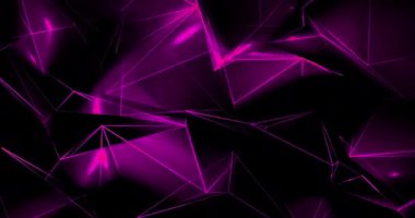 mor menekşe soyut arkaplan hareket katmanı noktalar ve çizgiler, teknoloji, sosyal ağlar, iletişim, iş, üçgenlerden oluşan yüzey, geleceksel ağ