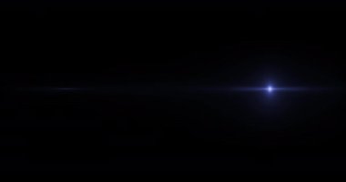 soyut mavi renkli parlak mercek ışıltısı titreşimler siyah arkaplan, film başlıkları ve geçişler için sızıntı
