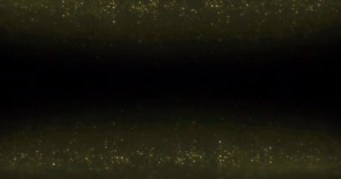 Noel, yeni yıl, yeni yıl sıcak partikülleri ve ışıltılı çerçeve akışkan hareketlerle, siyah arkaplan, bayram ve olay üzerine metin için boşluk