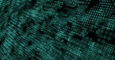 Mavi yeşil matris dijital parlama dikey çizgileri, teknoloji ve siber güvenlik kavramının geleceksel hareketi,