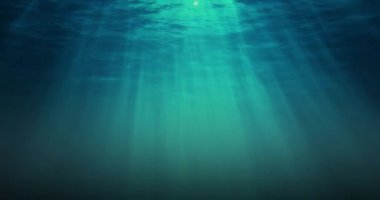 Derin mavi okyanus dalgalarının kusursuz döngüsü sualtı arka planından, ışıktan