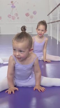 Parlak ve havadar bir bale stüdyosunda, iki küçük balerin zarif bir şekilde mükemmel bir şekilde ayrılırlar, neşe ve kararlılık yayarlar. Genç kız, ışıldayan bir gülümsemeyle, esnekliğini çarpıcı bir şekilde sergilerken, büyük kızı...