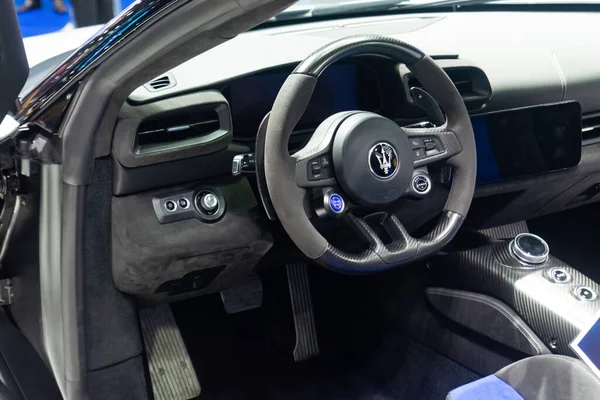 Thailand Apr 2023 Steering Wheel Head Display Maserati Super Sports Stockfoto