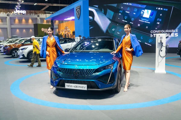 Thailand Apr 2023 Peugeot 408 Phev Pure Hybrid Elektrisk Bil — Stockfoto