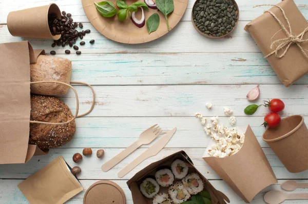 エコ持続可能な食品包装 低炭素グリーン革命の概念のコレクション — ストック写真