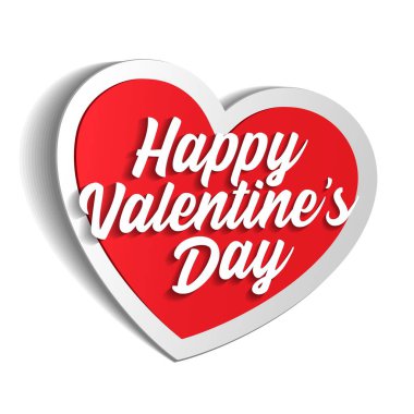 Sevgililer Günü Afişi, Kağıt Çıkartmalı Kalp Geçmişi. Kırmızı, beyaz. Kartpostal, Aşk Mesajı veya Tebrik Kartı. Metin için yer. Şablon, tasarım için tasarım hazır. Vektör EPS10