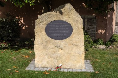 Somerset, İngiltere - 13 Eylül 2023: Wells, Somerset, İngiltere 'de bulunan Henry John Patch' e adanmış bir anıt taşı..