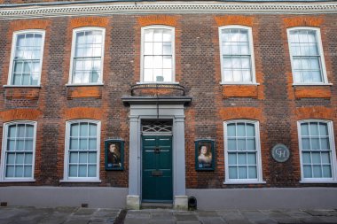 Suffolk, UK - October 28th 2023: Exterior of Gainsboroughs House in Sudbury, Suffolk - where famous artist Thomas Gainsborough lived. clipart