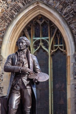 Suffolk, İngiltere - 28 Ekim 2023: Ünlü İngiliz ressam Thomas Gainsborough 'un tarihi Sudbury kasabasında doğduğu ve yaşadığı yer olan Suffolk, İngiltere.