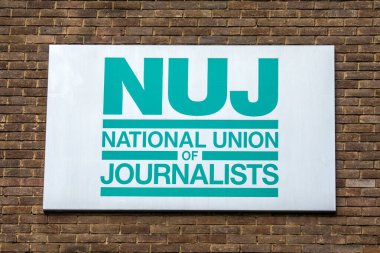 London, UK - February 5th 2024: The sign on the exterior of the NUJ - National Union of Journalists headquarters on Acton Street in London, UK. clipart