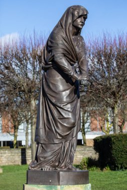 Stratford-Upon-Avon, UK - February 12th 2024: A sculpture of Lady Macbeth - part of the Gower Monument in Stratford-Upon-Avon, UK, dedicated to William Shakespeare and key characters from his plays. clipart