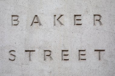 Londra, İngiltere - 4 Mart 2024: Marylebone, Londra, İngiltere 'de Baker Caddesi tabelası.