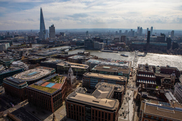 London, UK - March 9th 2024: The breathtaking view from the Golden Gallery at St. Pauls Cathedral in London, UK.