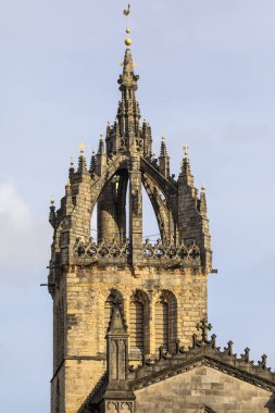Edinburgh, İskoçya, İngiltere 'deki tarihi St. Giles Katedrali manzarası.