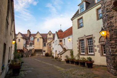 İskoçya 'nın Edinburgh şehrindeki güzel Beyaz At Kapalı Manzarası.