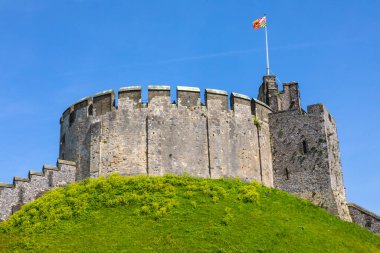 Sussex, İngiltere - 29 Nisan 2023: Arundel, Batı Sussex 'teki tarihi Arundel Şatosu' nda Kale.