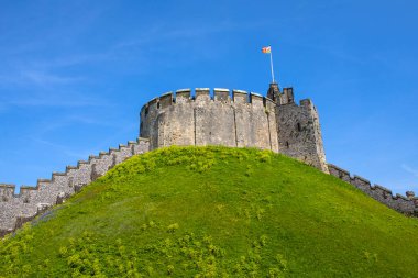 Sussex, İngiltere - 29 Nisan 2023: Arundel, Batı Sussex 'teki tarihi Arundel Şatosu' nda Kale.