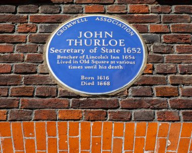 Londra, İngiltere - 26 Mayıs 2023: Eski Dışişleri Bakanı John Thurloe 'nin bir zamanlar yaşadığı Londra, İngiltere' deki Chancery Lane 'e yakın çekim.