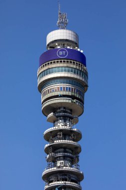 London, UK - May 26th 2023: The iconic BT Tower, located in the Fitzrovia area of London, UK. clipart