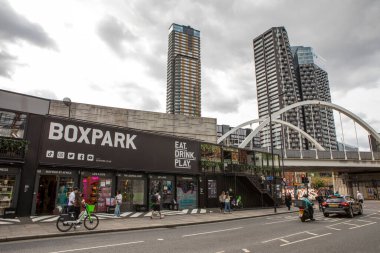 London, UK - August 29th 2023: BOXPARK Shoreditch in London, UK. clipart