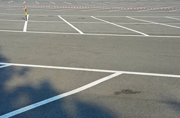 stock image An empty parking lot with freshly painted markings