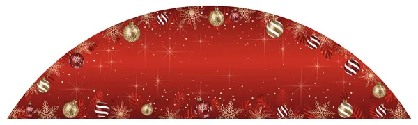 Abstrakte Vector Arch Frame Illustration Mit Weihnachtskugeln Und Leuchtend Rotem — Stockvektor