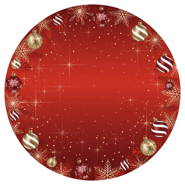Abstract Vector Frame Illustration Christmas Balls Luminous Red Background Isolated — Stock Vector