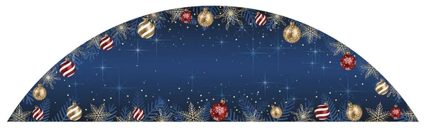 Abstrakte Vector Arch Frame Illustration Mit Weihnachtskugeln Und Leuchtend Blauem — Stockvektor
