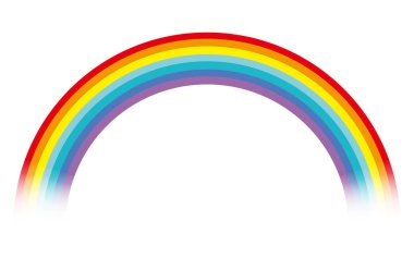 Vector Vibrant Rainbow Illustration Isolated On A White Background.