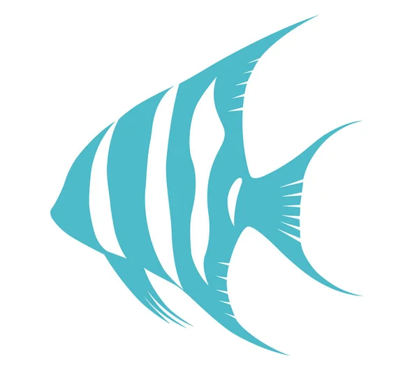 白を基調にしたベクトル熱帯魚平シルエットイラスト — ストックベクタ