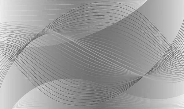 Abstrakte Vektor Monochrom Hintergrund Illustration Mit Grauen Welligen Linien — Stockvektor