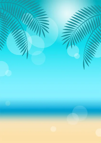 Vector Tropical Resort Background Blue Sky Sandy Beach — стоковий вектор